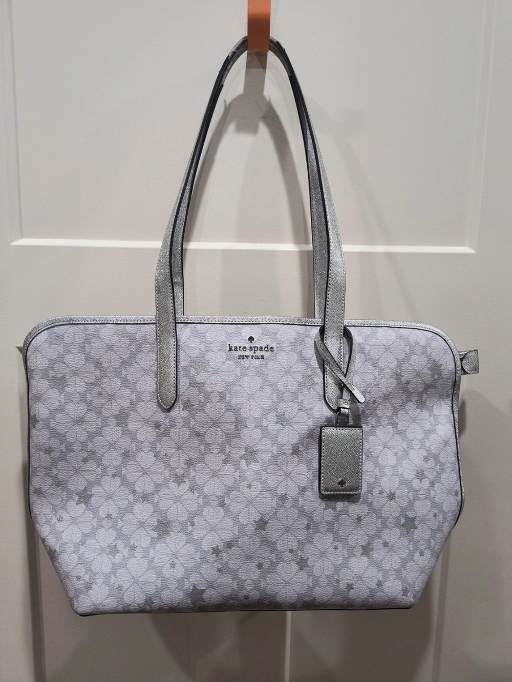 kate spade silver floral print tote